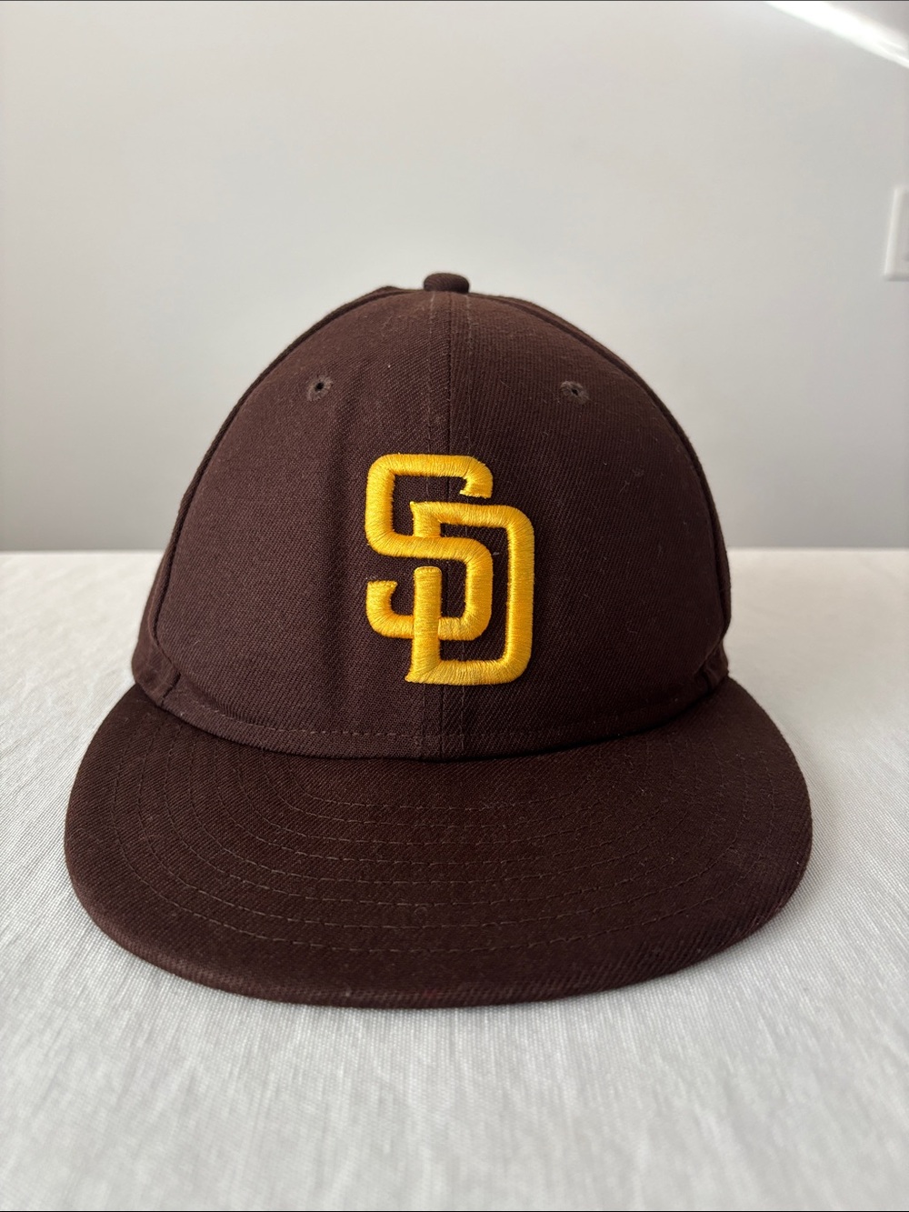 New Era San Diego Padres Kids Brown Hat with Yellow SD Logo On Field Cap